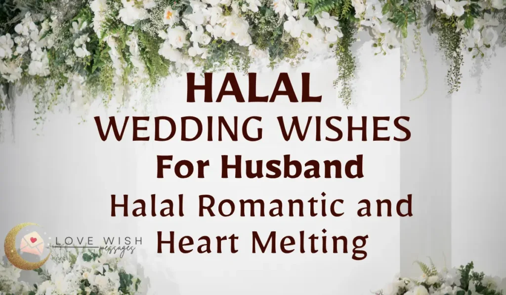 Feature image for “Halal Wedding Wishes for Husband: Halal, Romantic and Heart Melting” with floral background.