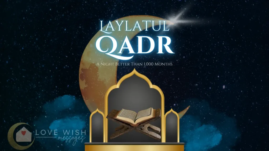 Laylat al Qadr night of power with open Quran symbolizing worship during Ramadan